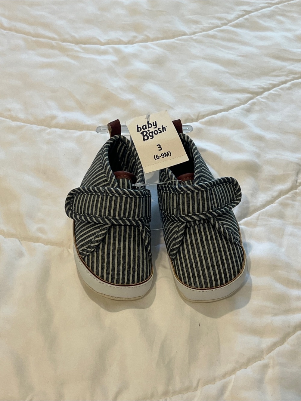 NWT Baby B’gosh Navy Stripe Kids Shoes - Size 3